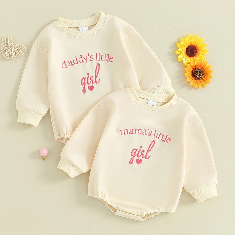 2023-09-28 Lioraitiin 0-18M Newborn Baby Girl Romper Daddys Girl Clothes Long Sleeve Round Neck Romper Toddler Girl Outfit